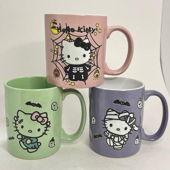 Hello Kitty Other - Hello Kitty Halloween Mug Set of 3 Frankenstein Mummy & Skeleton